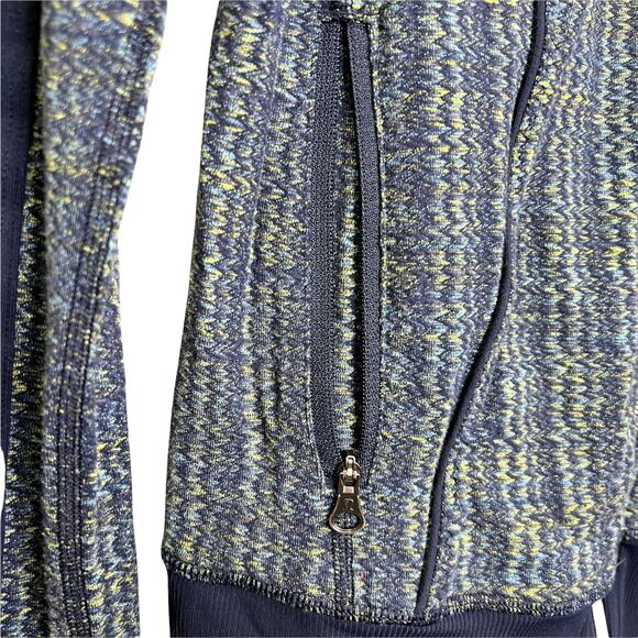 Lululemon Athletica Women's Scuba Jacket Nice Asana Blue Fitted Zip-Up Logo Sz 4 - Picture 6 of 10